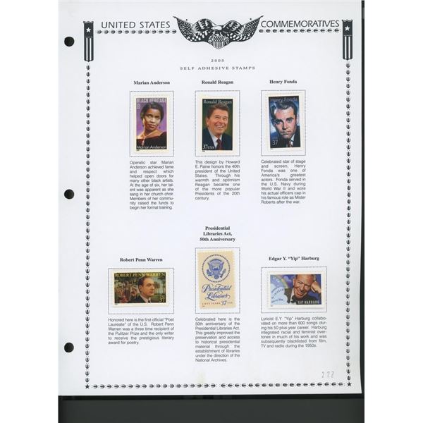 2005 United States Self-Adhesive Booklet Stamp Set