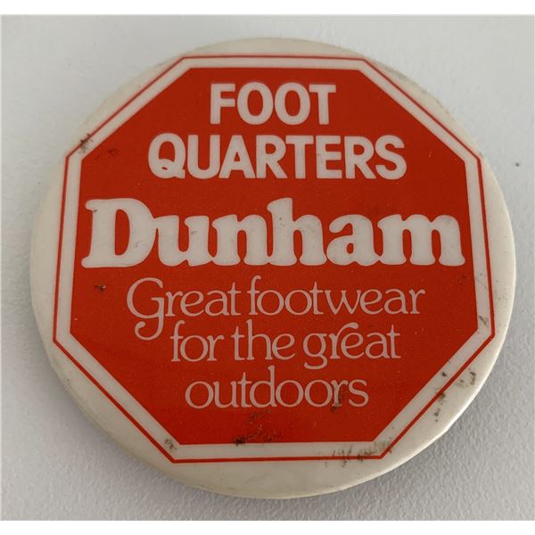 Foot Quarters Dunham great footwear for the great outdoors vintage pin