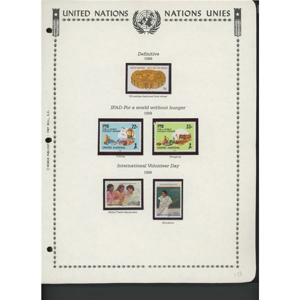 United Nations New York Stamps 1988