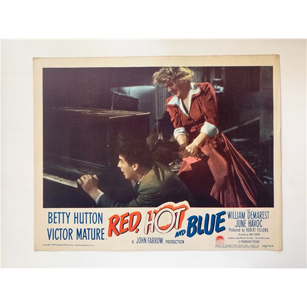 Red, Hot and Blue original 1949 vintage lobby card