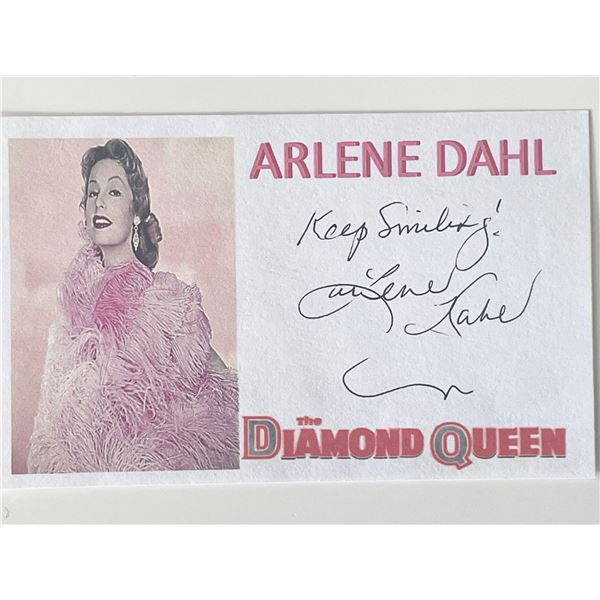 Actress Arlene Dahl autograph note