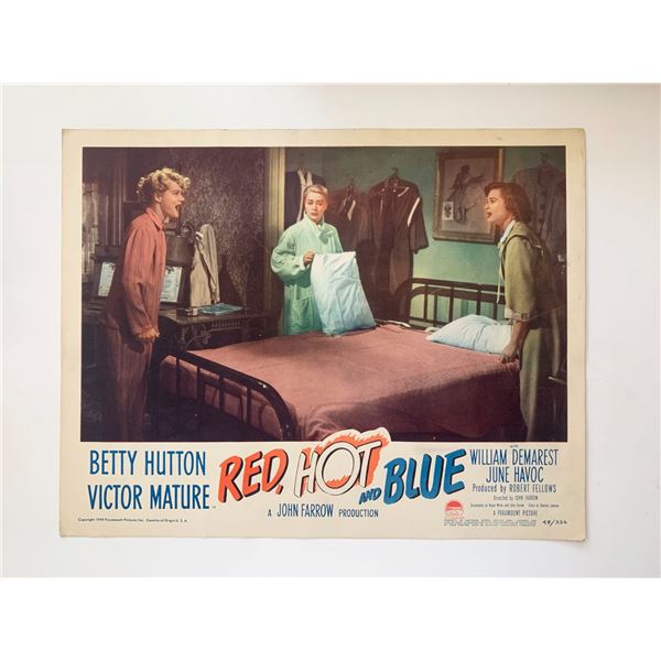 Red, Hot and Blue original 1949 vintage lobby card