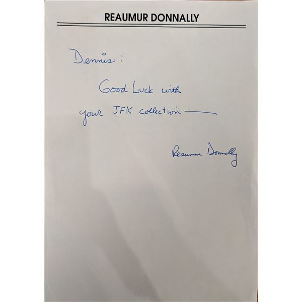 JFK's Altar Boy Signed Note