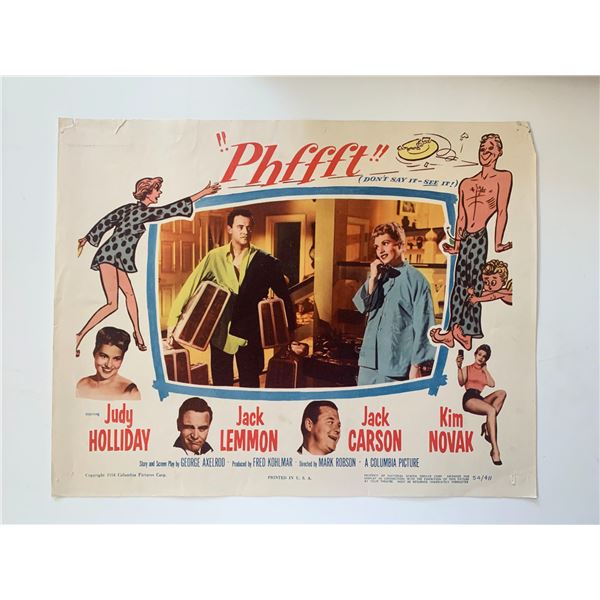Phffft original 1954 vintage lobby card