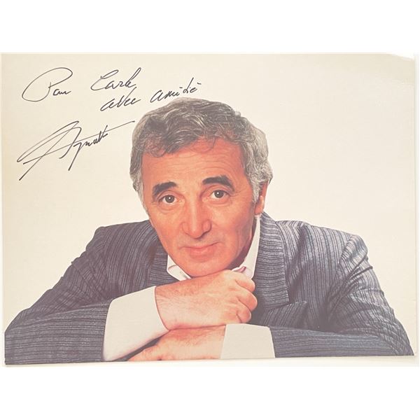 French Armenian Singer Charles Aznavour signed photo