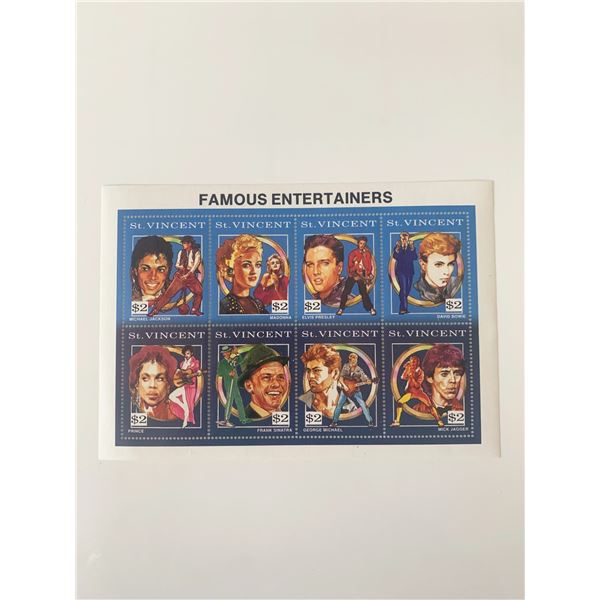 Famous Entertainers Commemorative Stamp Set - St. Vincent