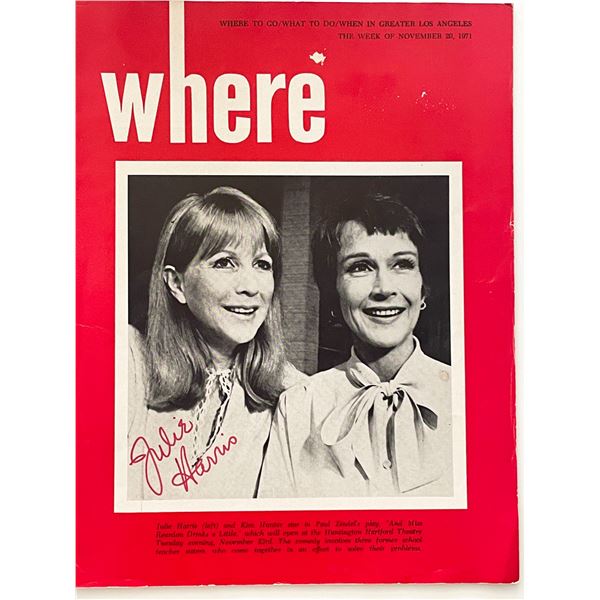 East of Eden Julie Harris signed Where magazine