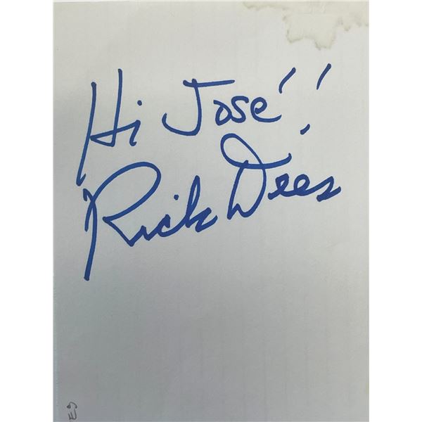 Radio DJ Rick Dees autograph note