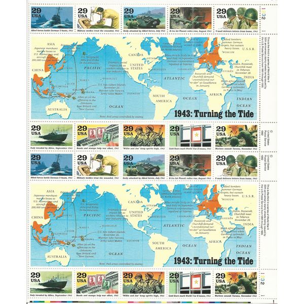 WW II 1943 Turning The Tide Stamps