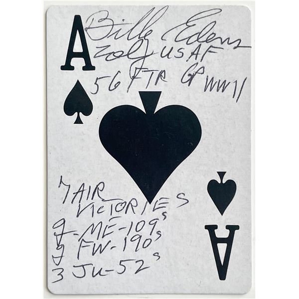 USAF Billy Edens signed playing card