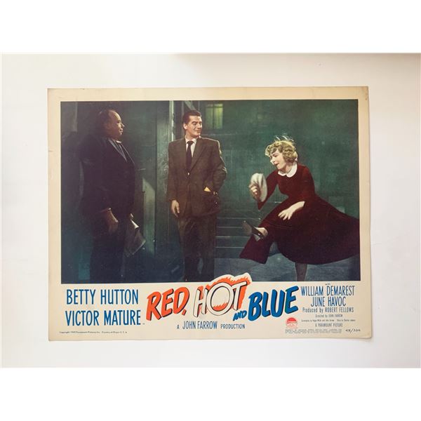 Red, Hot and Blue original 1949 vintage lobby card