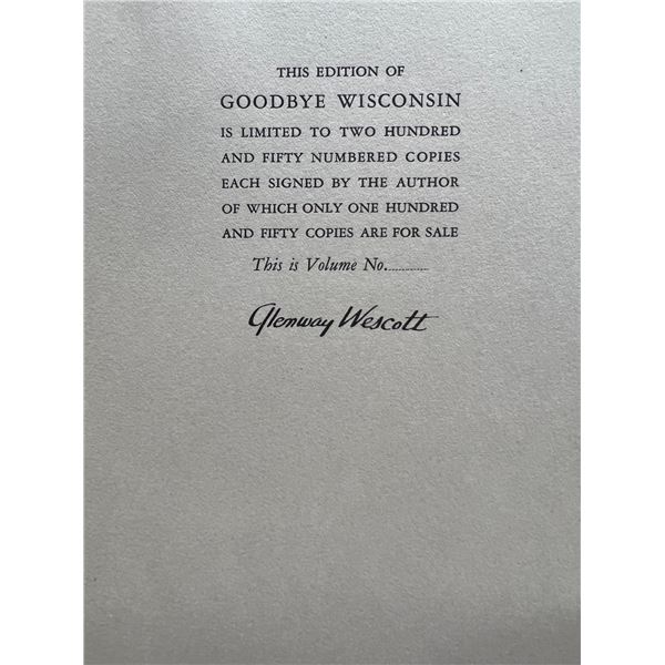 Glenway Wescott facsimile signed book page