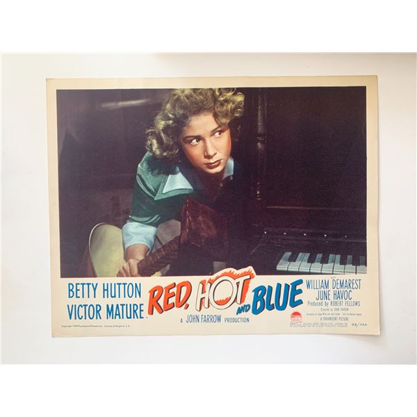 Red, Hot and Blue original 1949 vintage lobby card