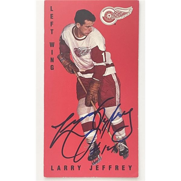 Hockey player Larry Jeffrey autograph card