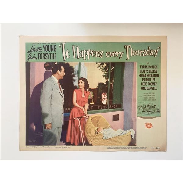 It Happens Every Thursday original 1953 vintage lobby card