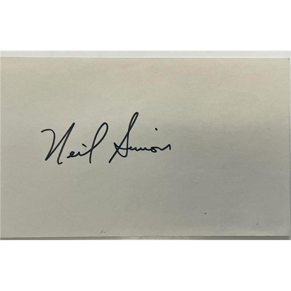 Playwright Neil Simon autograph note