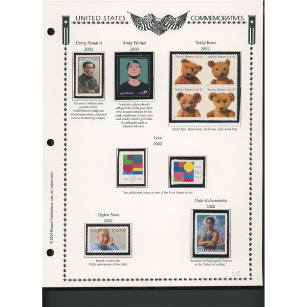 2002 United States Commemorative Stamp Set