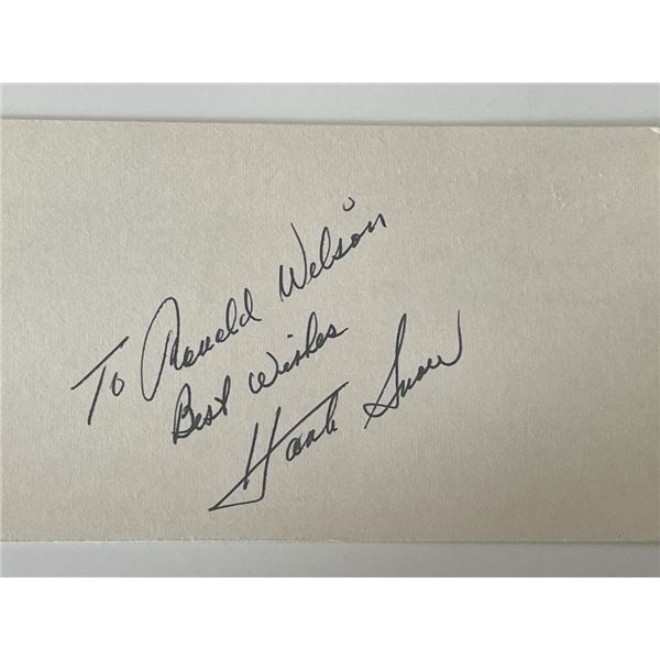 Country singer Hank Snow autograph note