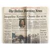 Image 1 : The Dallas Morning News Death of Jacqueline Onassis Kennedy Original Vintage Newspaper