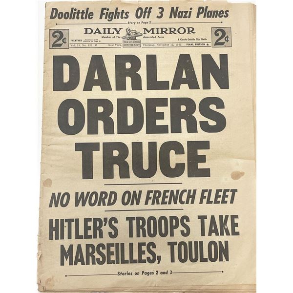WWII 1942 Daily Mirror Original Vintage Newspaper