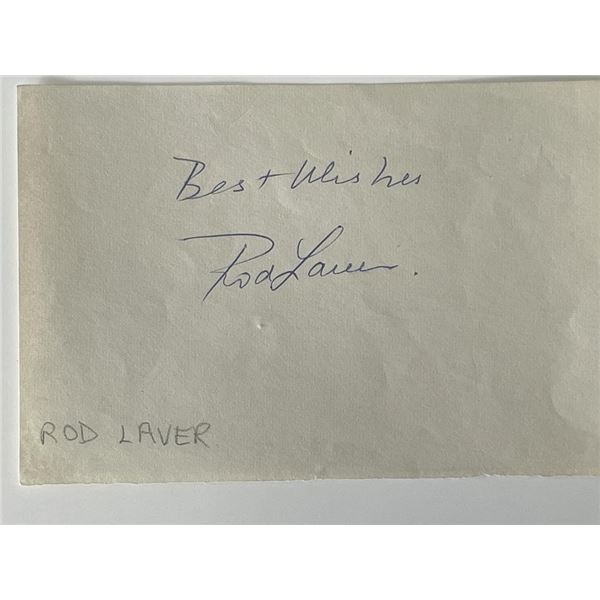 Tennis player Rod Laver autograph note