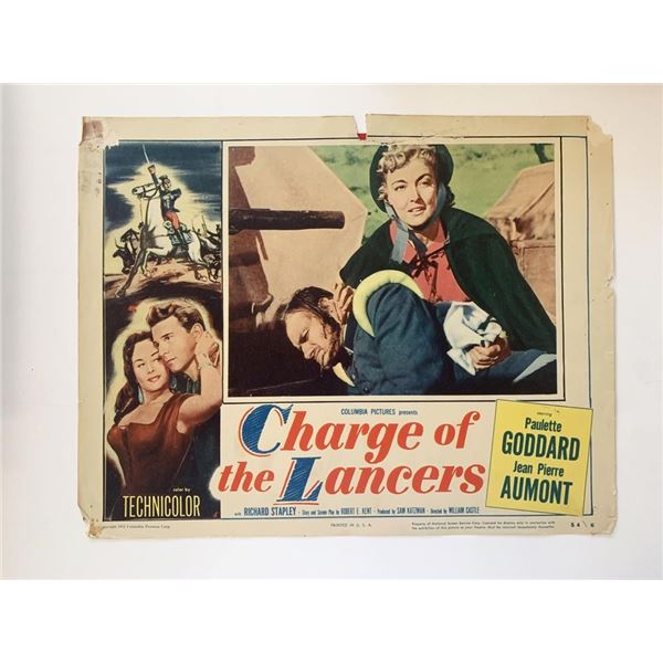 Charge of the Lancers original 1954 vintage lobby card