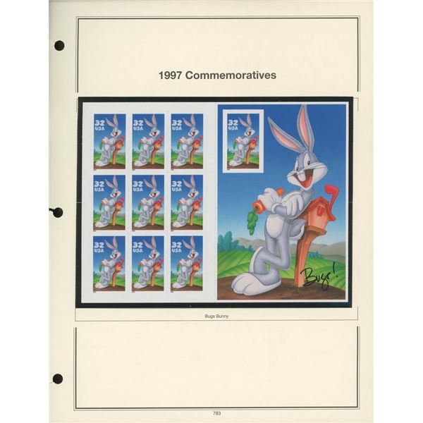 1997 Commemorative Bugs Bunny Stamp Sheet