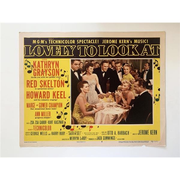 Lovely to Look At original 1952 vintage lobby card