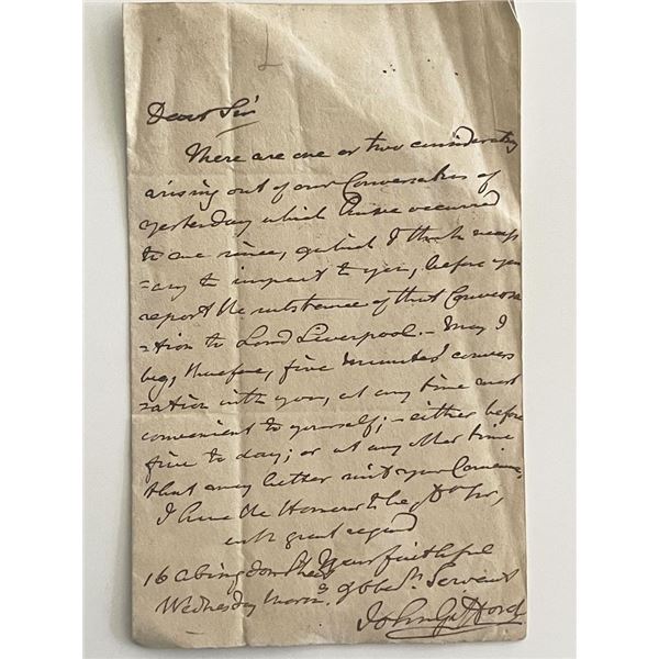 William Gifford signed handwritten vintage letter