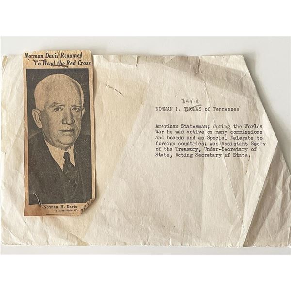 Norman H. Davis photo note