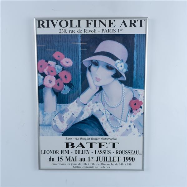 Francois Batet, Colored Lithograph, Le Bouquet Rouge