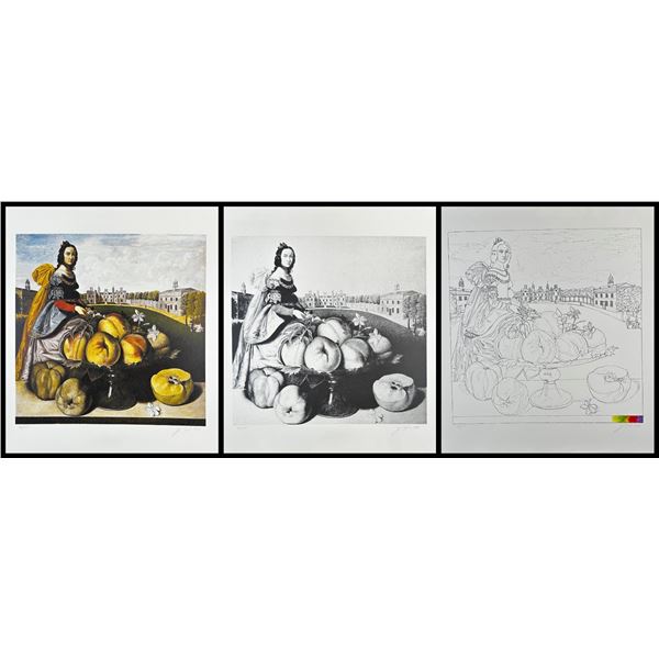 Josef Levi (American 1938) 3 Still Lifes w/ Zurbaran