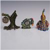 Image 2 : 3pc Enameled Clocks with Toucan, Peacock & Tree Design
