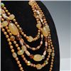Image 2 : Multi-Strand Beaded Statement Necklace, Amber Tones