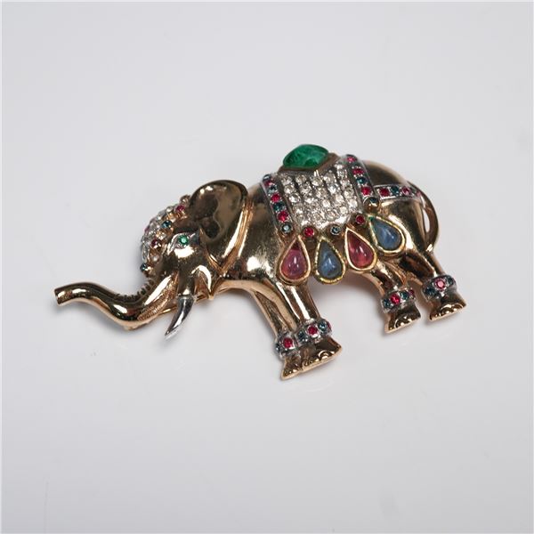 Landau Gold Tone Elephant Brooch