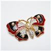 Image 3 : 2pc Bejeweled and Enamel Winged Insect Brooches