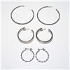 Image 1 : 3 Pairs Silver Tone Hoop Earrings Including Rhinestone and Textured Styles