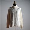 Image 1 : Tahari Cream Wool Turtleneck Sweater with Openwork Braiding