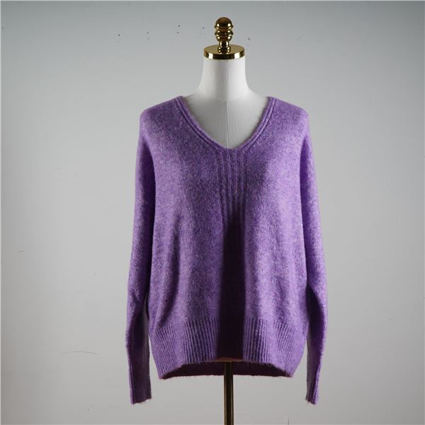 Violet V-Neck Mohair-Blend Sweater by AQUA
