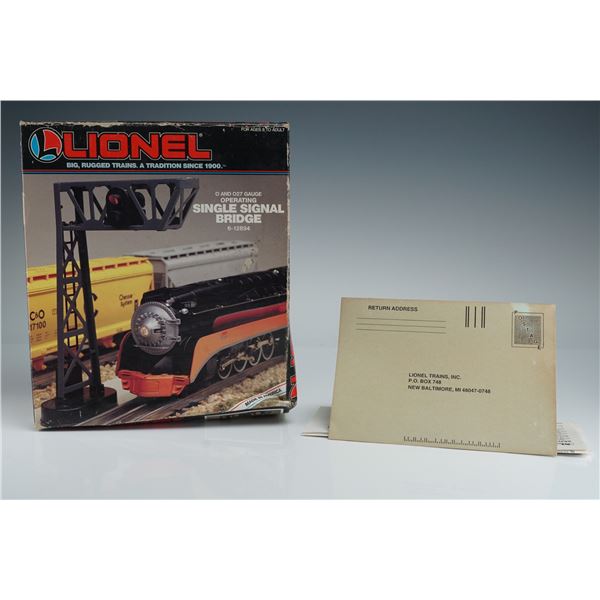 Lionel O/O27 Gauge Operating Single Signal Bridge, 6-12894