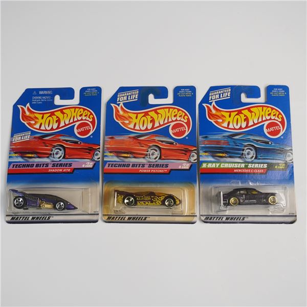 9pc Hot Wheels Cars in Blister Packs, Techno Bits and X-Ray Cruiser Series