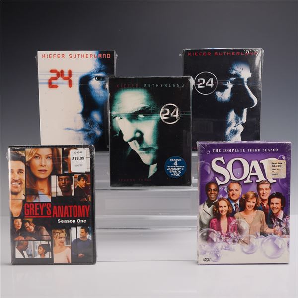 5pc Full Season TV Series DVD Set, Including 24 & Grey's Anatomy