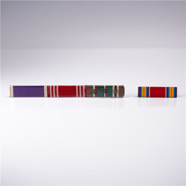 2pc Military Ribbon Bar Lot, World War II Era