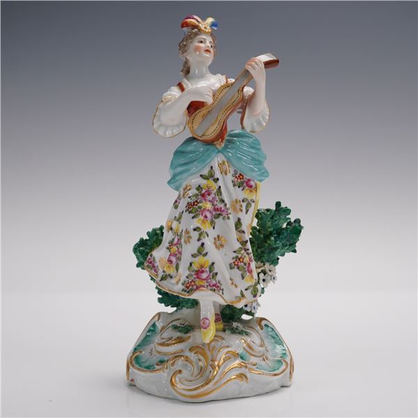 Hand Painted Porcelain Figurine of Lady Musician