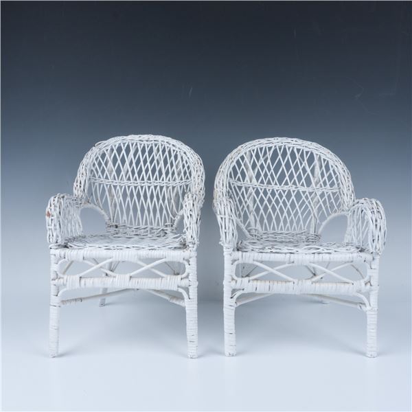 2pc Wicker Doll Furniture, Chairs