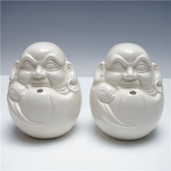 Pair of Gasho of Japan Ceramic Buddha Head Tiki Mugs