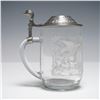 Image 1 : Etched Glass Beer Stein with Pewter Lid, Duck Finial