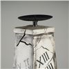 Image 4 : Postmodern Roman Numeral Motif Obelisk Candle Stand