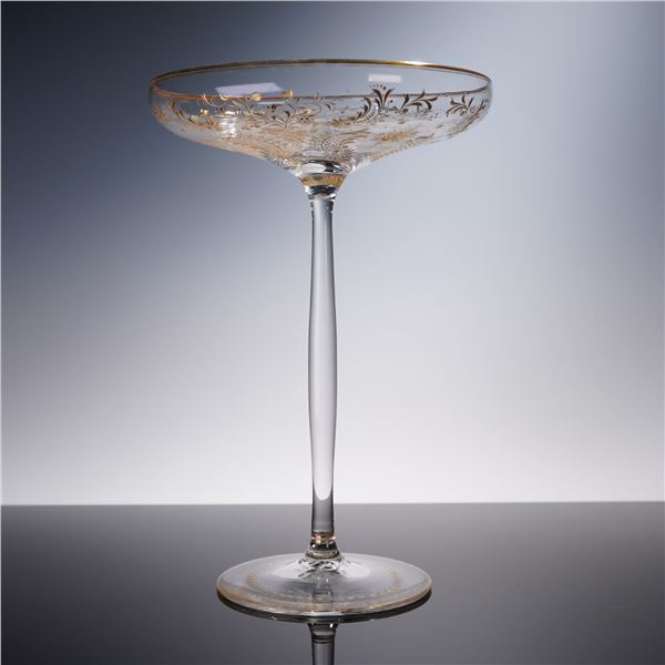 Tall Gilt-Enamel Coupe with Floral Scrolls