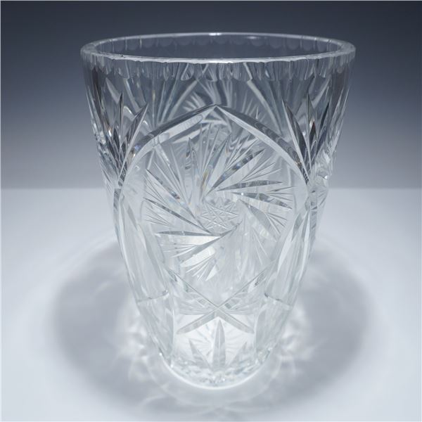 Cut Crystal Vase, Waterford Style Starburst Pattern